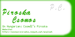 piroska csomos business card